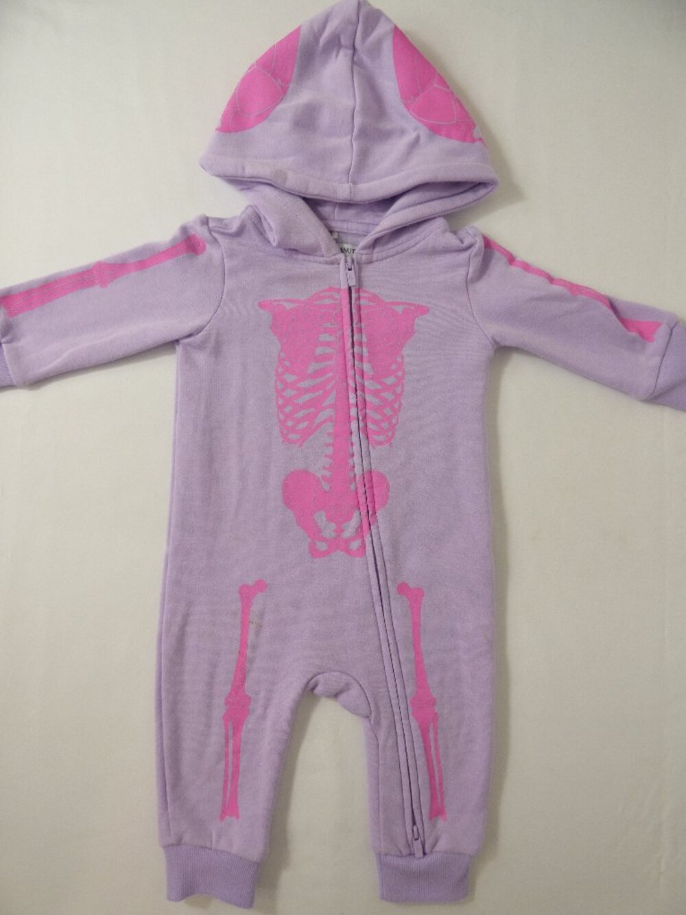 Posh Peanut Infant Skeleton Costume Hooded Onesie Jumpsuit, Size 6-12 Mos